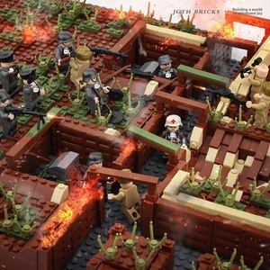 Scène de Forteresse de la Seconde Guerre Mondiale, Ruines des Tranchées Allemandes, Soldats Soviétiques, Pistolets à Canon Lourds, Blocs de Construction en Plastique ABS, Jouets - Product Image 5