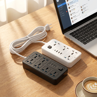 Multiprise universelle standard avec 6 ports USB et double charge USB, corps en ABS, courant nominal 10A 13A
