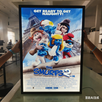 Cadre d'affichage LED pour affiche de film, nouveau, 27x40, cadre photo, boîte à lumière LED, support d'affichage en noir, montage mural