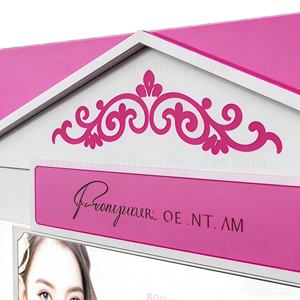 ชั้นวางเครื่องสำอางไม้สไตล์น่ารัก พร้อมไฟ LED และลิ้นชัก สำหรับจัดแสดงสินค้าความงามในร้านค้าปลีก - Product Image 4