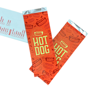 Sacs d'emballage pour aliments chauds à emporter, en papier kraft recyclable, doublés de papier aluminium anti-graisse, avec logo imprimé personnalisé, ruban, pour BBQ et kebab