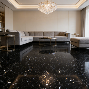 Bull Black Big Slab for Hotel <b>Kitchen</b> Bathroom Countertops with 3D Model Design - Product Image 3