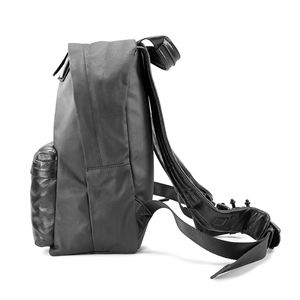 Ba Lô Thời Trang Nam Nữ Cá Tính Thương Hiệu Thời Trang Chung Ba Lô Vải Sáp Dầu Màu Đen Hai Hàng Cúc Da Cừu - Product Image 2