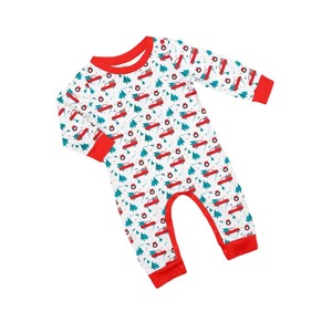 Conjunto de Pijamas Infantis Estilo Europeu-Americano para Meninos/Meninas - Poliéster Macio Tamanhos Pequeno/Médio/Grande Árvore de Natal Carro - Product Image 5