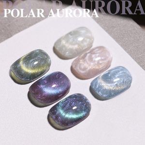 Ensemble de vernis à <span class=keywords><strong>ongles</strong></span> gel yeux de chat perle scintillante sirène <span class=keywords><strong>blanc</strong></span> bleu <span class=keywords><strong>irisé</strong></span> soak off UV LED Kit de vernis gel Salon bricolage maison - Product Image 2