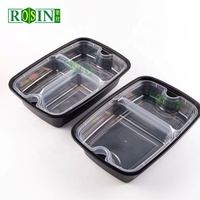 Kotak Makan Bento 2 Lapis Sekali Pakai Ramah Lingkungan, Dapat Digunakan di Microwave, Wadah Makanan Plastik untuk Bawa Pulang, Baki Sisipan untuk Persiapan Makanan
