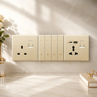 Interruptores de Luz Eléctricos Ultrafinos para PC, Color Gris, 18W, Enchufes USB Tipo C Inteligentes de Carga Rápida, Tomacorriente de Pared de 13A, Enchufes de Pared para TV