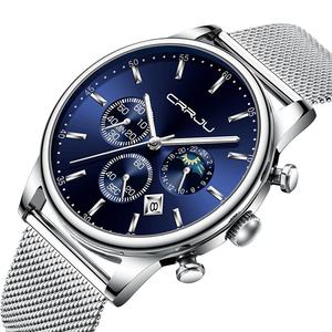 Reloj de Pulsera CRRJU 2266 para Hombre, Nuevo Modelo con Correa de Malla, Reloj de Cuarzo Deportivo a Prueba de Agua con Cronógrafo, Reloj Masculino - Product Image 6