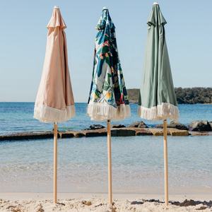 Parapluie en <span class=keywords><strong>bois</strong></span> style Boho, luxueux, coupe-vent, pour l'extérieur, soleil, pampilles de plage, en coton, avec Logo, offre spéciale, nouveauté - Product Image 6