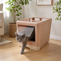 Grande litière pour chat intelligente, facile à nettoyer, écologique, fermée et pliable, en plastique PP
