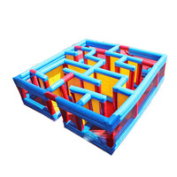 Grande maison hantée gonflable d'extérieur, labyrinthe de jeux laser