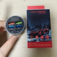 Cargador de Coche Eléctrico 6 en 1 PD Tipo C de 6 Puertos con Pantalla Digital Adaptador de Carga Rápida USB para Teléfono Móvil