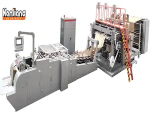 WFD-430B full automatic roll fed square bottom paper bag machine kraft inside flat handle