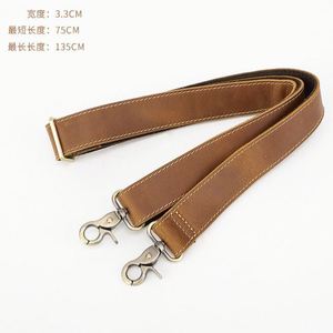 Men's Crossbody <b>Bag</b> Genuine Leather <b>Replacement</b> Adjustable Length Single Shoulder <b>Strap</b> Hr Brand Modern Style Portable - Product Image 1