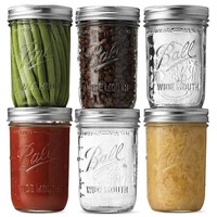 Frascos de Vidrio Mason al por Mayor para Almacenamiento de Alimentos, 16 oz, Botellas de Vidrio para Almacenamiento de Alimentos de Cocina, Frascos de Miel Mason con Tapas Herméticas