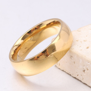 Bague tendance 4mm 6mm 8mm en acier inoxydable plaqué or, design géométrique simple, bijou unisexe, cadeau - Product Image 4