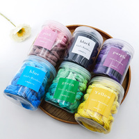 Lot de 30 élastiques à cheveux ondulés bicolores en tissu, 5x5cm, style simple, pour femmes, usage quotidien et décontracté, emballés en pot