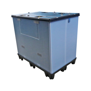 QS 1177 Pallet Sleeve Box Forklift Pallet Collapsible Plastic Foldable Crate Folding Hdpe Pallet Turnover Box With 1 Door