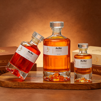 Bouteilles de vin personnalisées Mountain Base 250ml 500ml 750ml, bouteilles en verre pour whisky, brandy, rhum, spiritueux, vodka, gin