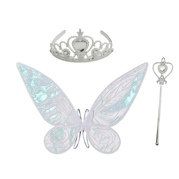 Kids Fairy Butterfly Costume Butterfly Craze Fairy Princess Costume Set with Butterfly Wing Wand Crown Girls Birthday Gift H0966