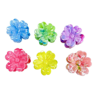 Pinza para el pelo con diseño de flor de cinco pétalos Flowing Cloud, 2 por color, caja de 600 unidades - Product Image 1