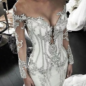 Elegante diseño Sexy sirena hasta el suelo vestido bordado de cristal elegante vestido de fiesta de boda vestido de noche 2025 ocasión especial - Product Image 1