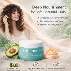 Crema Nutritiva Pallamina, <span class=keywords><strong>Mascarilla</strong></span> Capilar de Queratina con Aguacate y <span class=keywords><strong>Aloe</strong></span> <span class=keywords><strong>Vera</strong></span>, Acondicionamiento Profundo, Reparación y Tratamiento para Suavizar el Cabello <span class=keywords><strong>Rizado</strong></span> - Product Image 2