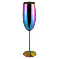 Verre à vin rouge de style européen, design moderne, gobelet en acier inoxydable, coupe en forme de tulipe, couleur métallique, coupe à champagne en plastique