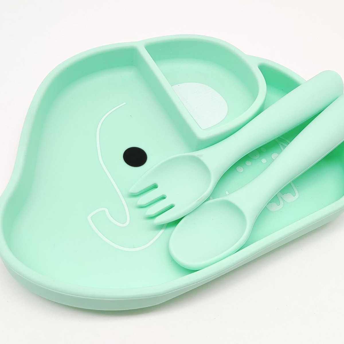 Assiette Éléphant, Vert Menthe