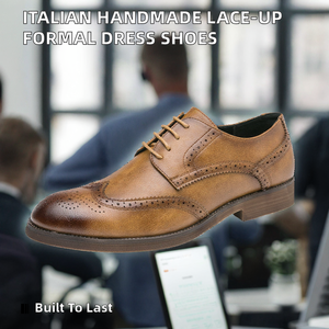 Chaussures décontractées plates pour hommes, respirantes, antidérapantes, à lacets, faites à la main, pour le bureau et la carrière, printemps, été, automne - Product Image 2