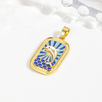 Mode rétro océan série collier pendentifs caractéristique hippocampes dauphins et conceptions de cartes de tarot en émail coloré parfait pour les femmes