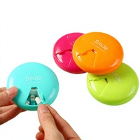 Boîte à pilules rotative à 7 compartiments avec logo personnalisé, organiseur de pilules hebdomadaire de type presse rond, étui de rangement portable pour médicaments de voyage