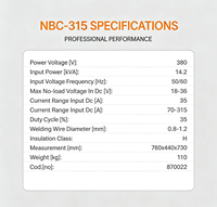 Nouvelle soudeuse MIG/MAG JUBA NBC-315 380V 14,2 kVA 70-315A avec garantie d'un an pour les travaux de métallurgie architecturale