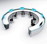 Station de travail circulaire personnalisée, console de salle de contrôle, table combinée, console de surveillance du centre de commande