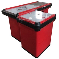Comptoir de caisse en acier inoxydable pour point de vente, poste de caissier de supermarché, station de caisse enregistreuse, logo personnalisé, magasin de détail