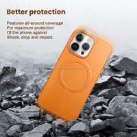 Coque personnalisée pour iPhone accessoires de téléphone vente en gros coque de téléphone en cuir avec anneau magnétique
