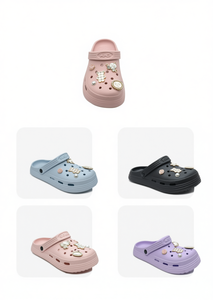 Zoccoli per bambini con spille animate, taglia 19, scarpe estive per ragazze, materiale EVA, modello slip-on, design a cartoni animati - Product Image 1