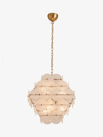 Lustre suspendu en verre Murano blanc avec disques LED de taille moyenne Claremont