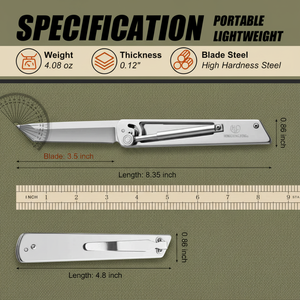 มีดพับ EDC รุ่น New Ideas Tanto Point ใบมีดเหล็กกล้า พร้อมคลิปหนีบกระเป๋า สไตล์กลไก แกะสลักด้วยเลเซอร์ สำหรับใช้ในชีวิตประจำวัน - Product Image 2