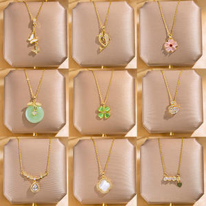 Collar de Cadena de Acero Inoxidable Chapado en Oro Vintage con Colgante Irregular de Flor de Mariposa de Cobre para <span class=keywords><strong>Mujer</strong></span>, Regalos de Joyería - Product Image 1