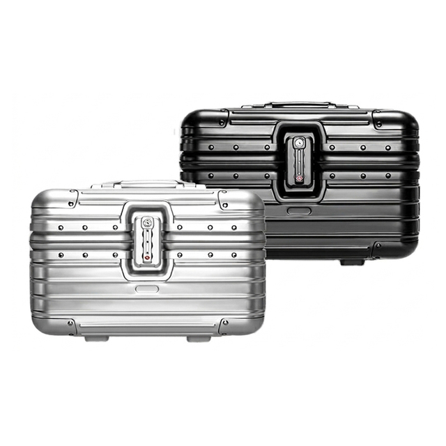 Aluminum Alloy Fashion Cosmetic Case Tool Box Portable Suitcase TSA Password Lock Large Capacity for Men Women 12/15/17 Inches