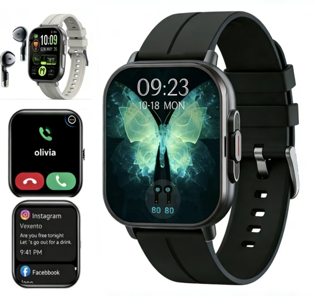 2025 Smart Watch with TWS Earphone Sleep Tracker IP67 Waterproof BT 5.3 Call Health Monitor Android Unisex