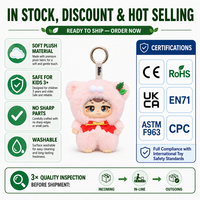 Breloque de sac en peluche de Noël tendance, porte-clés animal mignon, pendentif poupée douce, accessoire de sac à dos pour filles