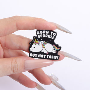 Born to Sparkle mas Not Today Esmalte Pins Cute Colorful <span class=keywords><strong>Unicorn</strong></span> Broches Lapel Badge Backpack Presente de jóias para amigos - Product Image 4