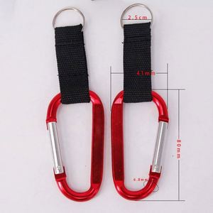Custom LOGO Durable Polyester Woven Strap Aluminum Carabiner Keychain Clip With <b>Key</b> <b>Ring</b> - Product Image 3