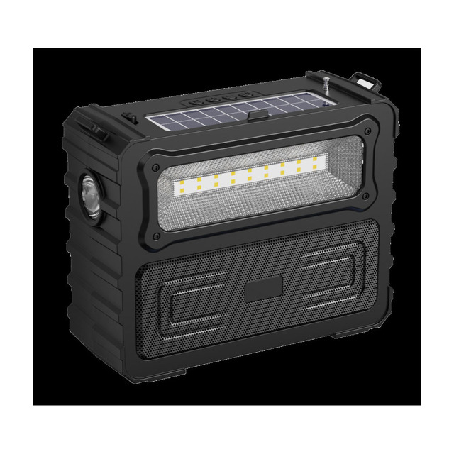 Solar Powered Smart Speaker Wireless Portable Bluetooth Speaker FM Radio LED Light Waterproof Outdoor Camping Audio