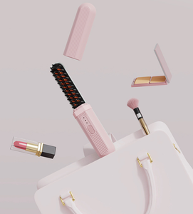 Brosse lissante sans fil en céramique rechargeable, peigne chauffant compact sans fil, brosse chauffante portable de voyage, 3 températures - Product Image 5