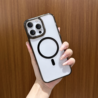 Coque transparente pour iPhone 17 Pro Max, étui magnétique transparent en TPU PC antichoc et anti-jaunissement, vente en gros de coques de téléphone