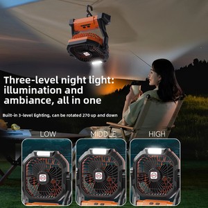 Ventilateur de camping portable rechargeable USB à LED, anti-moustiques, aromathérapie, quatre vitesses, silencieux, avec batterie externe et lumière extérieure - Product Image 4