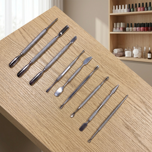 Kit de repousse-cuticules en acier inoxydable double extrémité, outils de manucure et pédicure, manche texturé, réutilisable, pour soins des ongles, en boîte, pour salon - Product Image 2